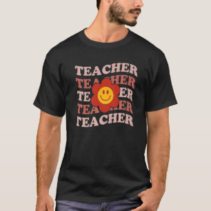 Retro Teachers Inspirational Flower Elementary Sch T-Shirt