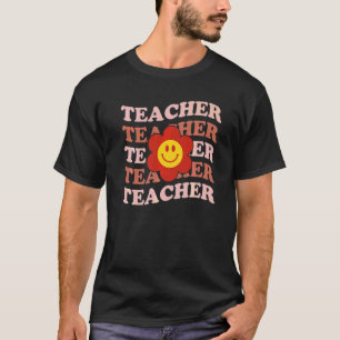 Retro Teachers Inspirational Flower Elementary Sch T-Shirt