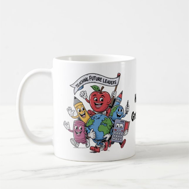 Retro Teaching Future Leaders Back to School  Coffee Mug (Left)