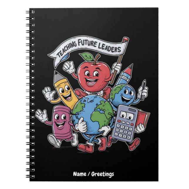 Retro Teaching Future Leaders Back to School  Notebook (Front)