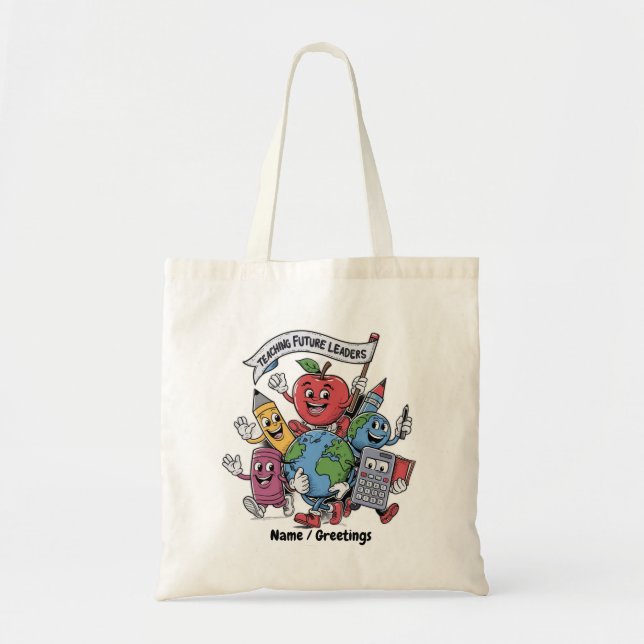 Retro Teaching Future Leaders Back to School  Tote Bag (Front)