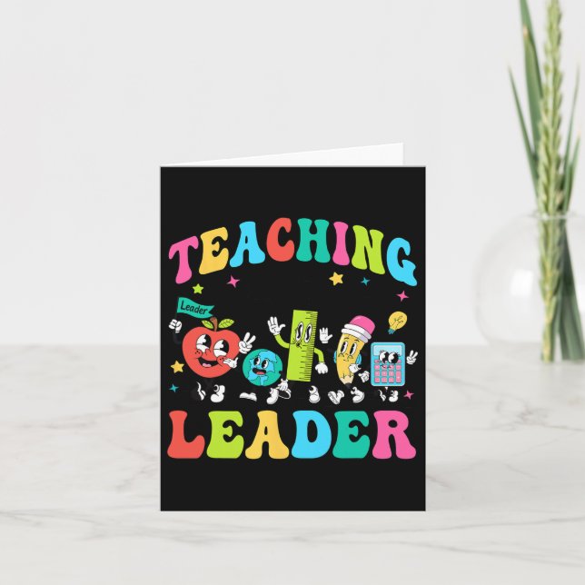 Retro Teaching Future Leaders Groovy Teacher Back  Card (Front)