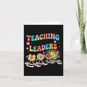 Retro Teaching Future Leaders Groovy Teacher Back Card