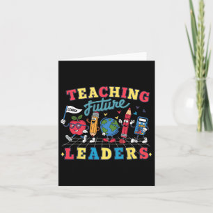 Retro Teaching Future Leaders Groovy Teacher Back  Card