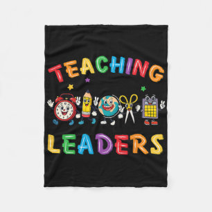 Retro Teaching Future Leaders Groovy Teacher Back Fleece Blanket