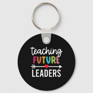 Retro Teaching Future Leaders Groovy Teacher Back Key Ring