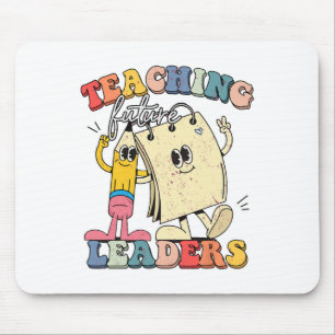 Retro Teaching Future Leaders Groovy Teacher Back Mouse Mat
