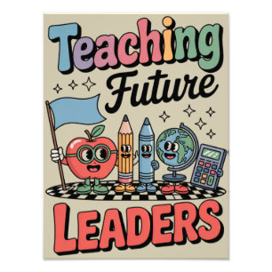 Retro Teaching Future Leaders Groovy Teacher Photo Print