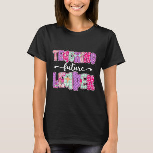 Retro Teaching Future Leaders Preppy Teacher Back T-Shirt