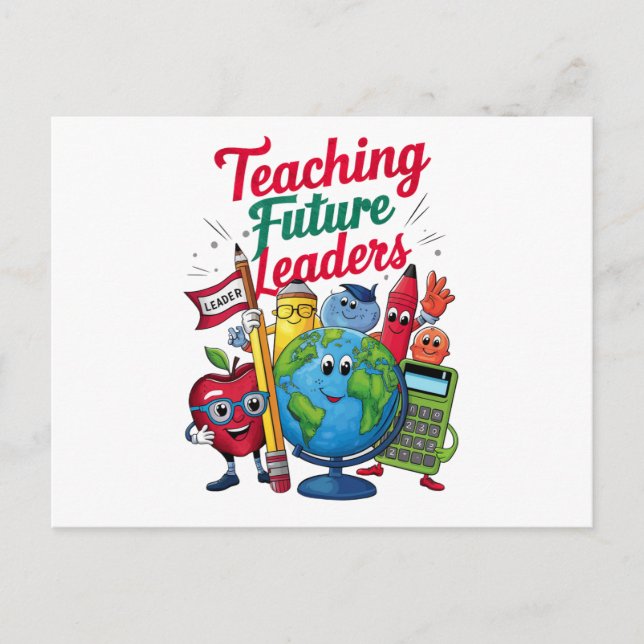 Retro Teaching Future Leaders Teacher School  Postcard (Front)