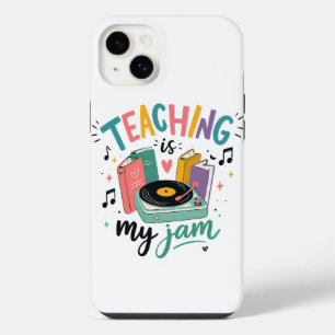 Retro Teaching Is My Jam Vinyl Record Teacher iPhone 14 Plus Case