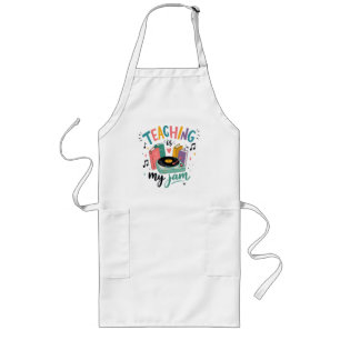 Retro Teaching Is My Jam Vinyl Record Teacher Long Apron