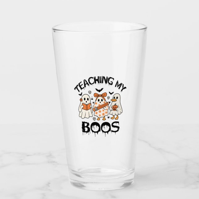 Retro Teaching My Boos Halloween Glass (Front)