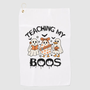 Retro Teaching My Boos Halloween Golf Towel