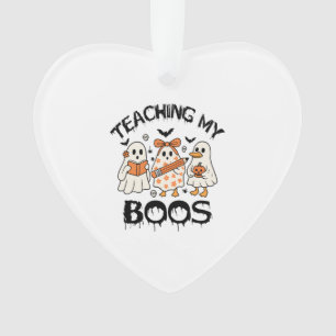 Retro Teaching My Boos Halloween Ornament