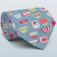 Retro Teacup Pattern Blue