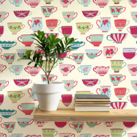 Retro Teacups Cream