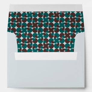 Retro Teal, Brown, & Blue Return-Addressed Envelope