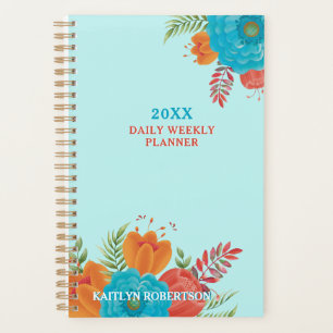 Retro Teal Coral Pioneer Woman's Planner Undated