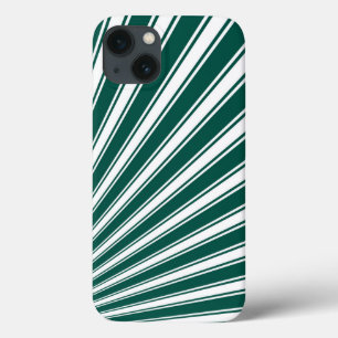 Retro Teal green Funky Sun Rays Background iPhone 13 Case