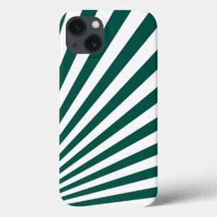 Retro Teal green Sun Rays Background iPhone 13 Case