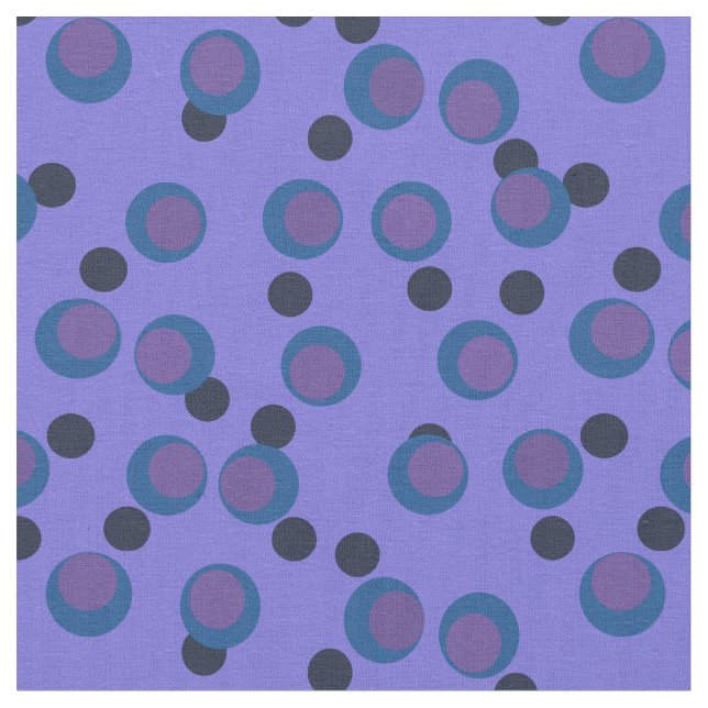 Retro Teal & Purple Atomic Orbit Fabric (Close Up)