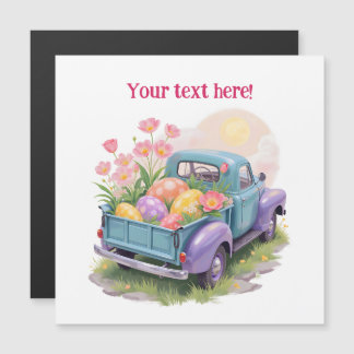 Retro Teal & Purple Truck with Easter Eggs