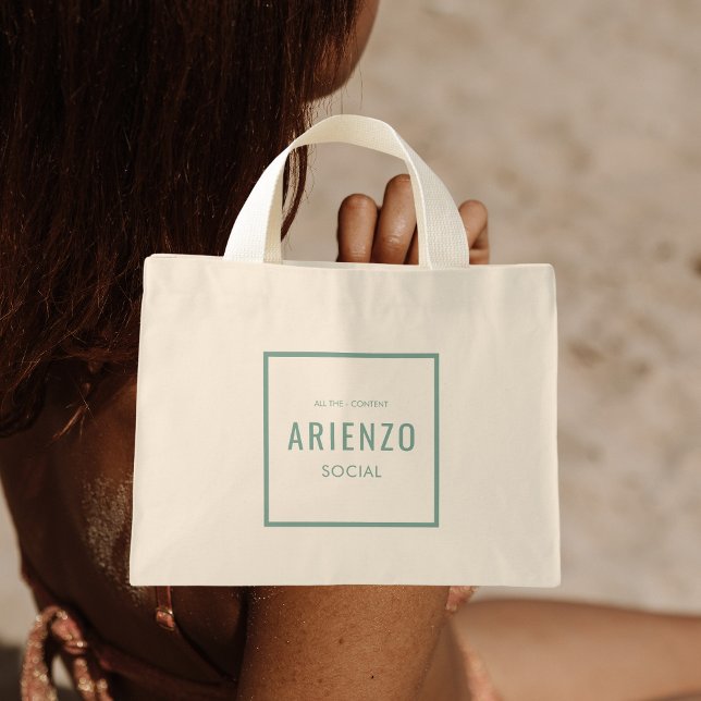 Retro Teal Social Media Influencer Promotional Mini Tote Bag (Creator Uploaded)