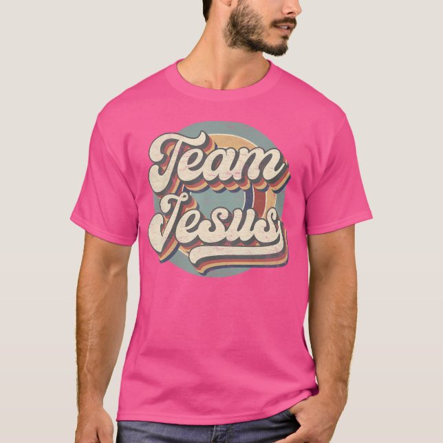 Retro Team Jesus Christian Bible Religious T-Shirt (Front)