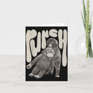 Retro team punch baby monkey card