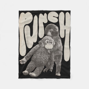 Retro team punch baby monkey fleece blanket