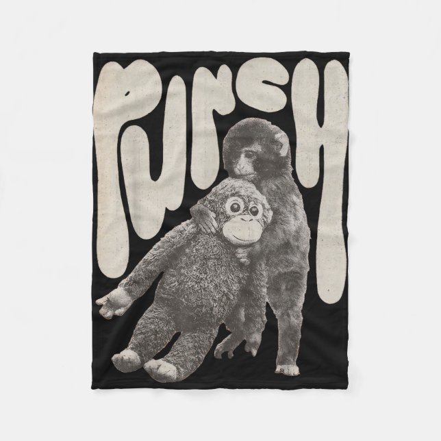 Retro team punch baby monkey  fleece blanket (Front)