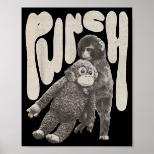 Retro team punch baby monkey poster