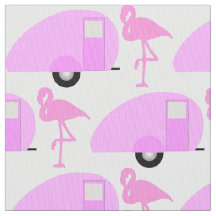 Retro Teardrop Camper Pink Flamingo
