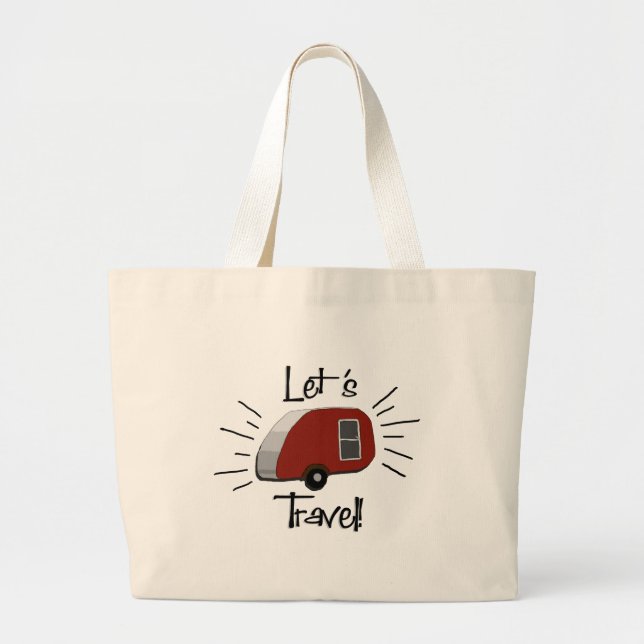 Retro Teardrop Camper Tote Bag (Front)