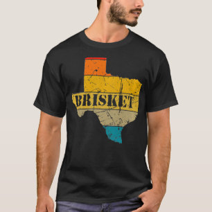 Retro Teas BBQ Brisket Funny Barbecue Beef Distres T-Shirt