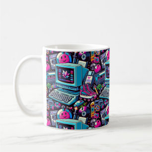 Retro Tech Playground: A Nostalgic 90s Odyssey Coffee Mug