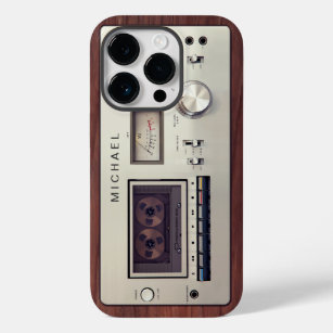Retro Tech Vintage Stereo Recorder Wooden Cabinet Case-Mate iPhone 14 Pro Case