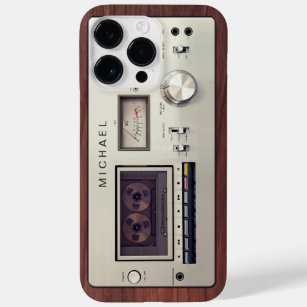 Retro Tech Vintage Stereo Recorder Wooden Cabinet Case-Mate iPhone 14 Pro Max Case