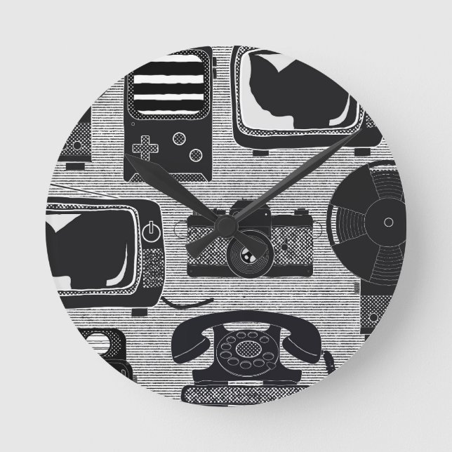 Retro technology round clock (Front)