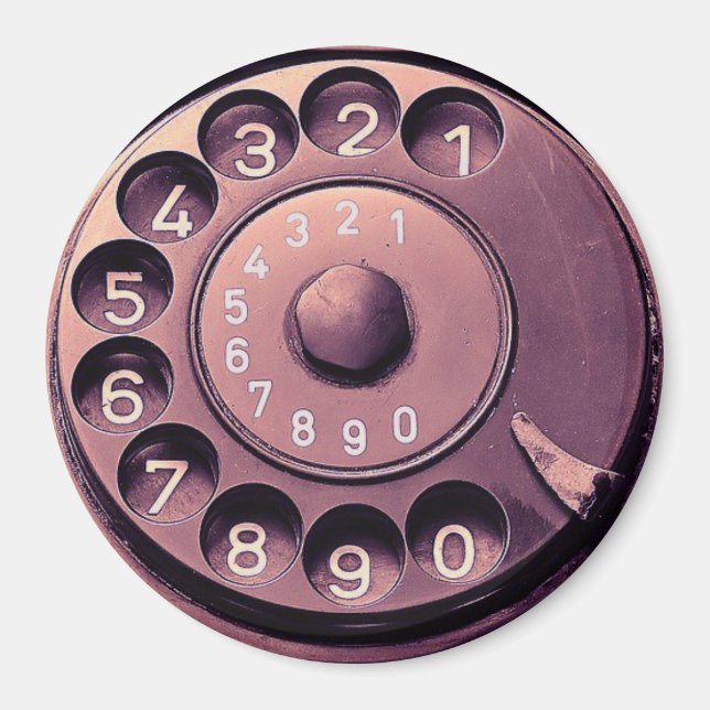 Retro telephone dial magnet (Front)