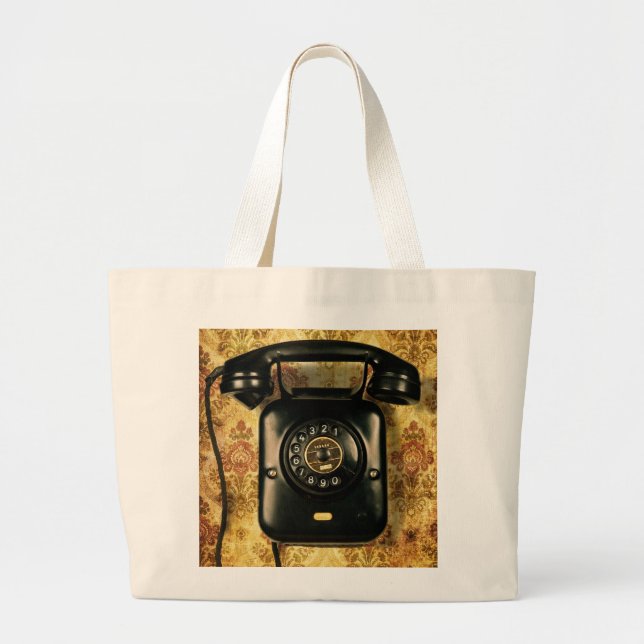 Retro telephone large tote bag (Front)