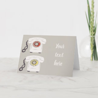 Retro telephones greetings card