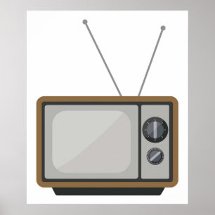 Retro Television Set Illustration TV Graphic Poster