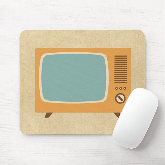 Retro Television Set Mouse Mat (With Mouse)