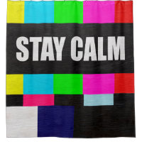 retro television test pattern with stay calm messa