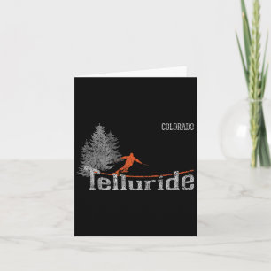 Retro Telluride Colorado Distressed Skiing Card