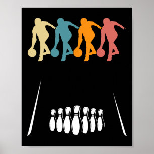 Retro Ten 10 Pin Bowling Team Costume Funny Bowler Poster