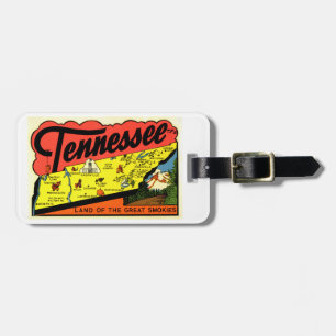 Retro Tennessee Artwork Greetings Great Smokies Luggage Tag