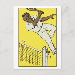Retro tennis championship ad postcard
